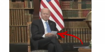 It Looks Like Biden Was using a Cheat Sheet During His Meeting With Putin