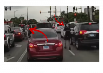 Two Gunmen in Chicago Caught on Dashcam Exiting Vehicle With Rifles Opened Fire At Busy Traffic Light [VIDEO]