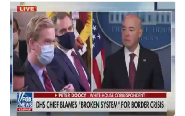 Fox’s Peter Doocy Has DH Secretary Mayorkas Scrambling To Answer Questions About Fake Border Patrol Story [VIDEO]