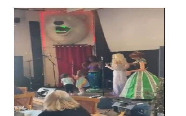 Drag Queen Dances While Little Girl Repeatedly Rubs Her Hand Up and Down the Crotch of “Little Mermaid” Costume