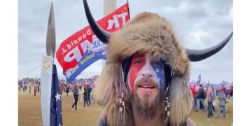 Censored Video Reveals ‘Qanon Shaman’ Jacob Chansley Repeating Trump’s Pleas To Remain Peaceful and Go Home [VIDEO]