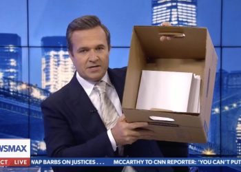 Newsmax Host Takes to Live TV to Show How Seized Trump Classified Docs Fit Into One Box