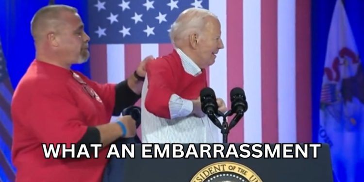 President Joe Biden Struggles with T-shirt, Sparks Concerns Online