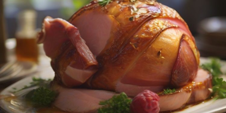Golden Sweet Honey-Glazed Ham